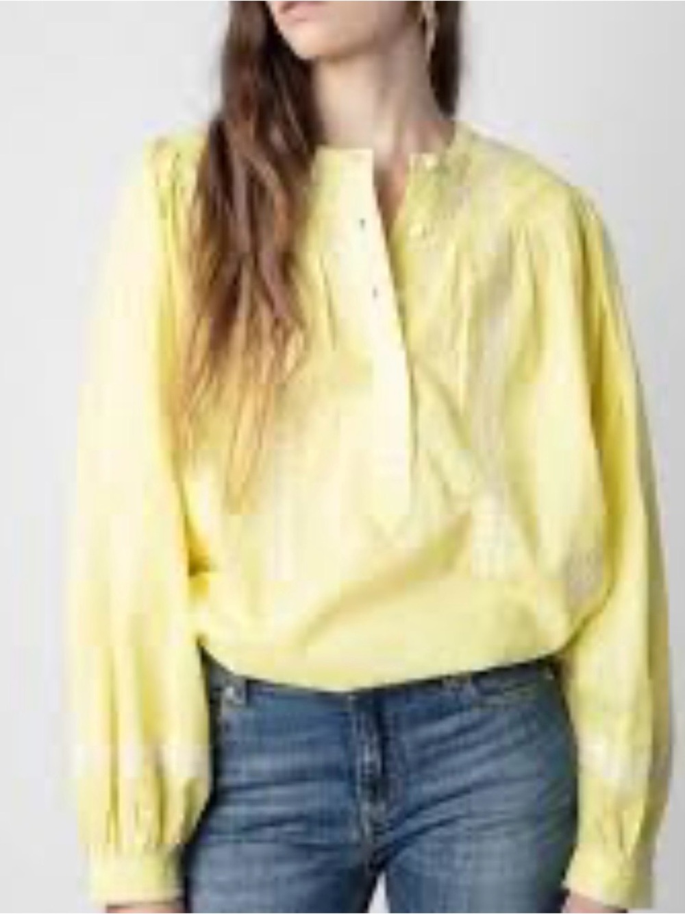 Yellow Women’s Peasant Blouse  Tigy Coyon Kozak - Lightweight Long-Sleeve Top